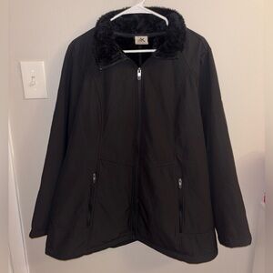 ZeroXposur Women's Black Ski Jacket with Faux Fur Collar